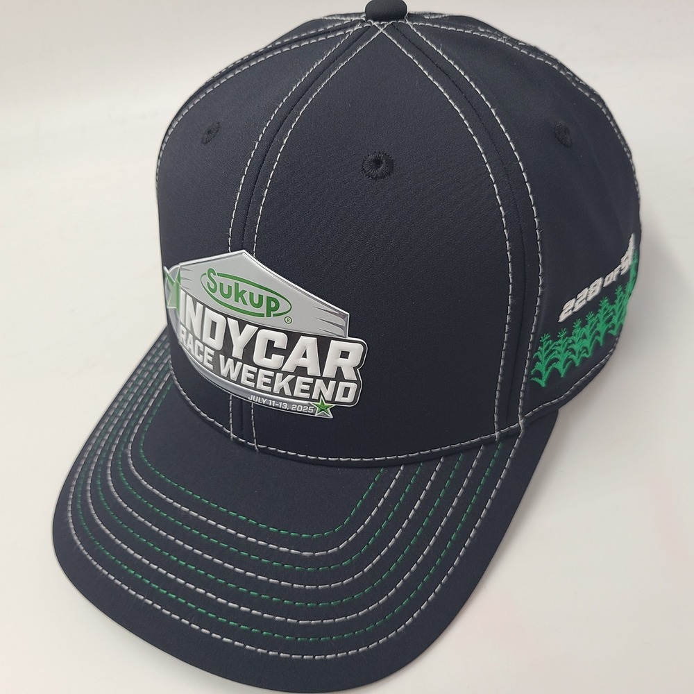 IndyCar Hat Adjustable Black Green Sukup Race Weekend Indy 2025 Limited Edition